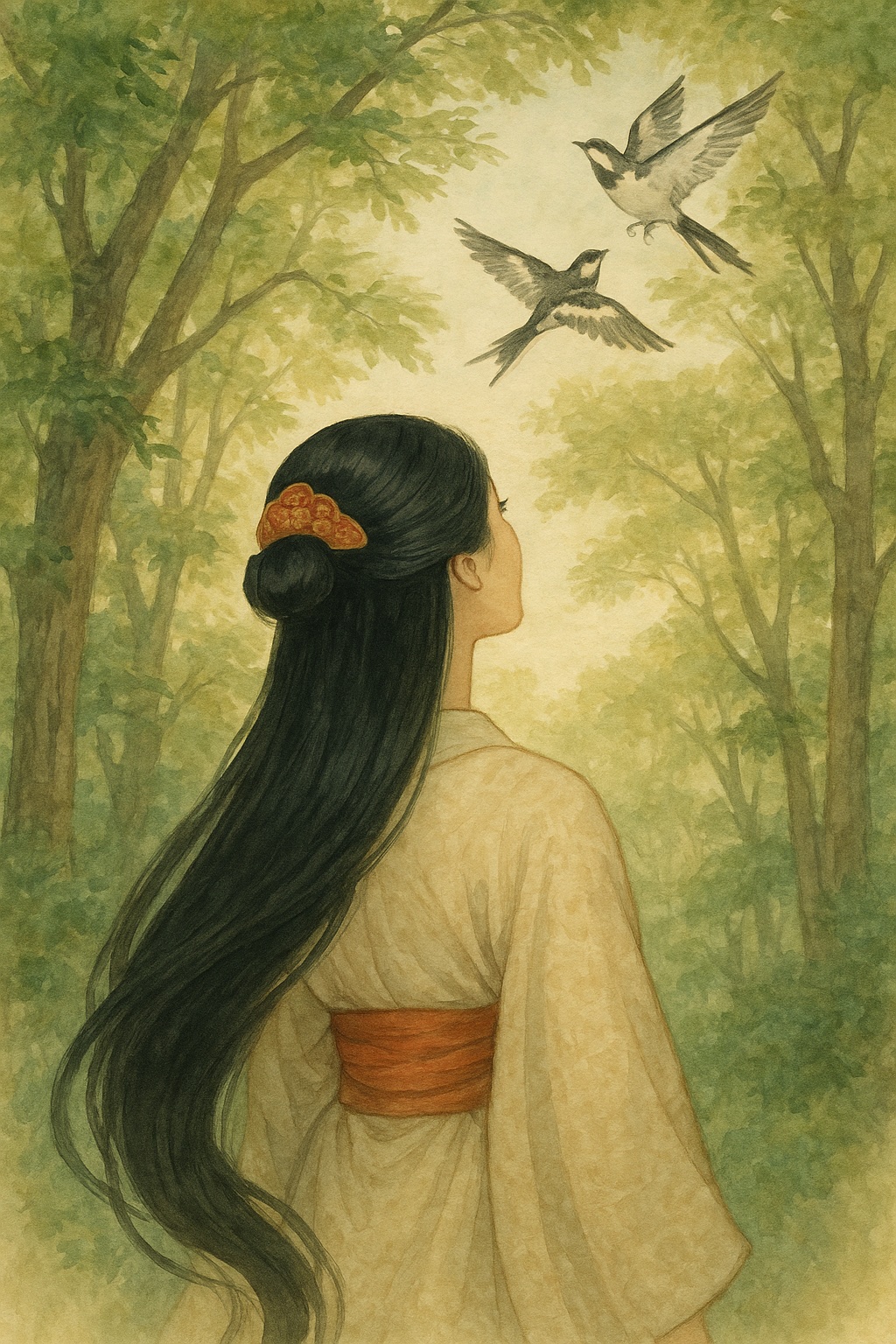 Izanami saw two wagtails