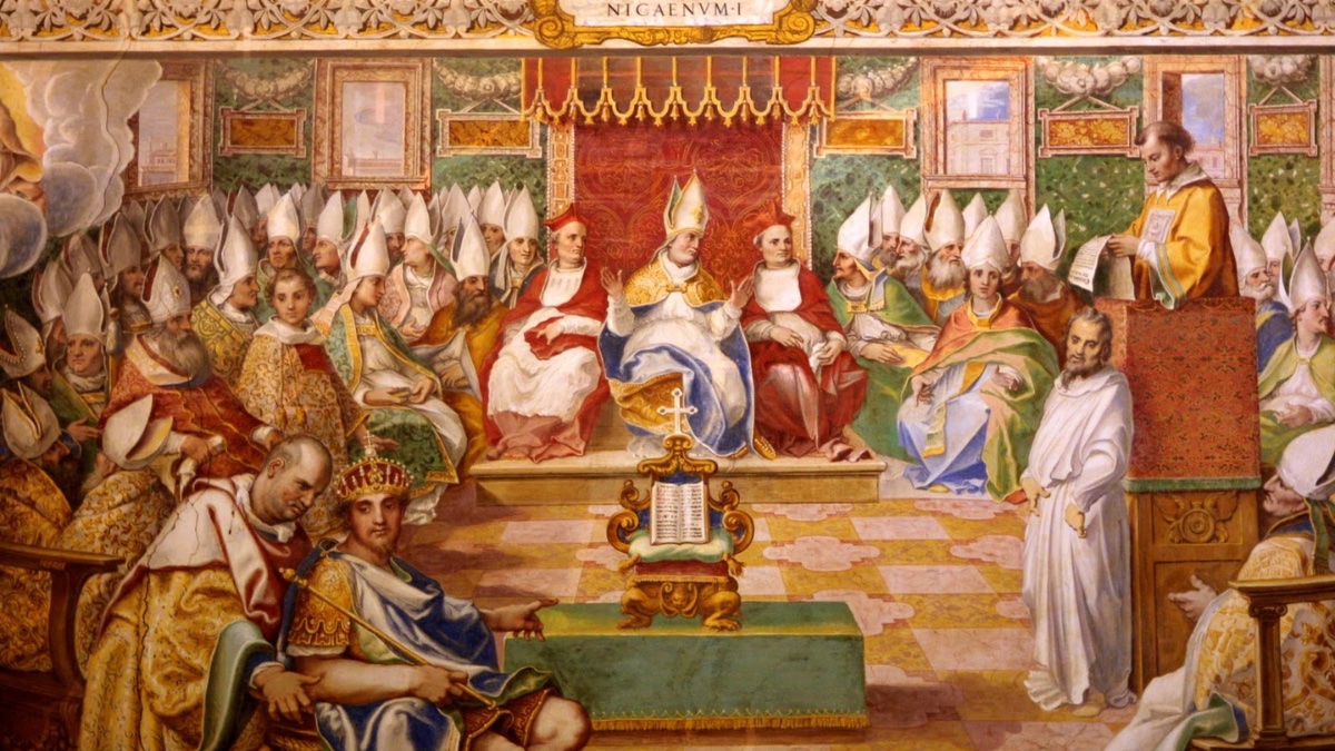Emperor Constantine issuing the Edict of Milan legalizing Christianity