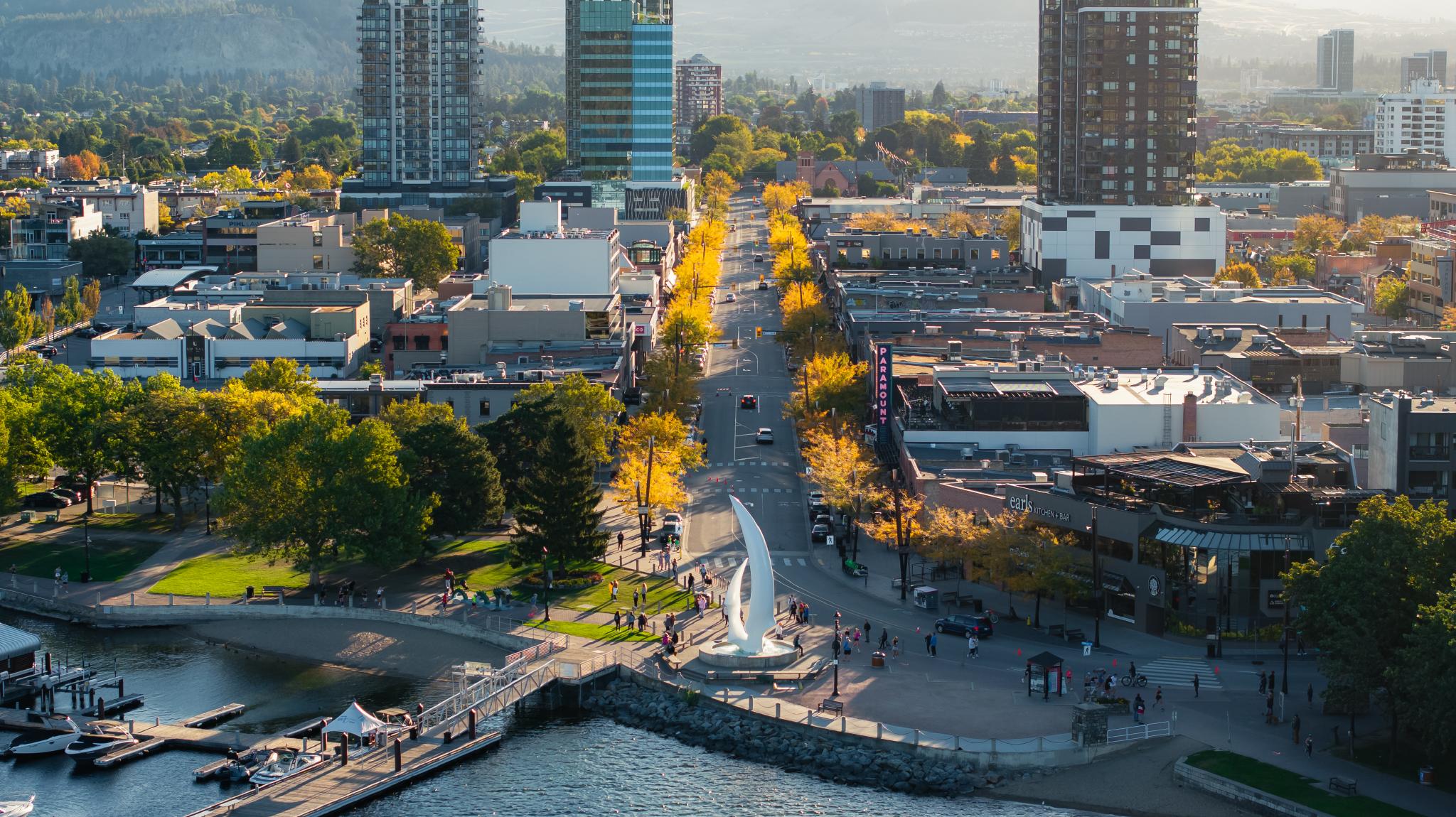 Bernard Avenue in Downtown Kelowna, BC, Canada
