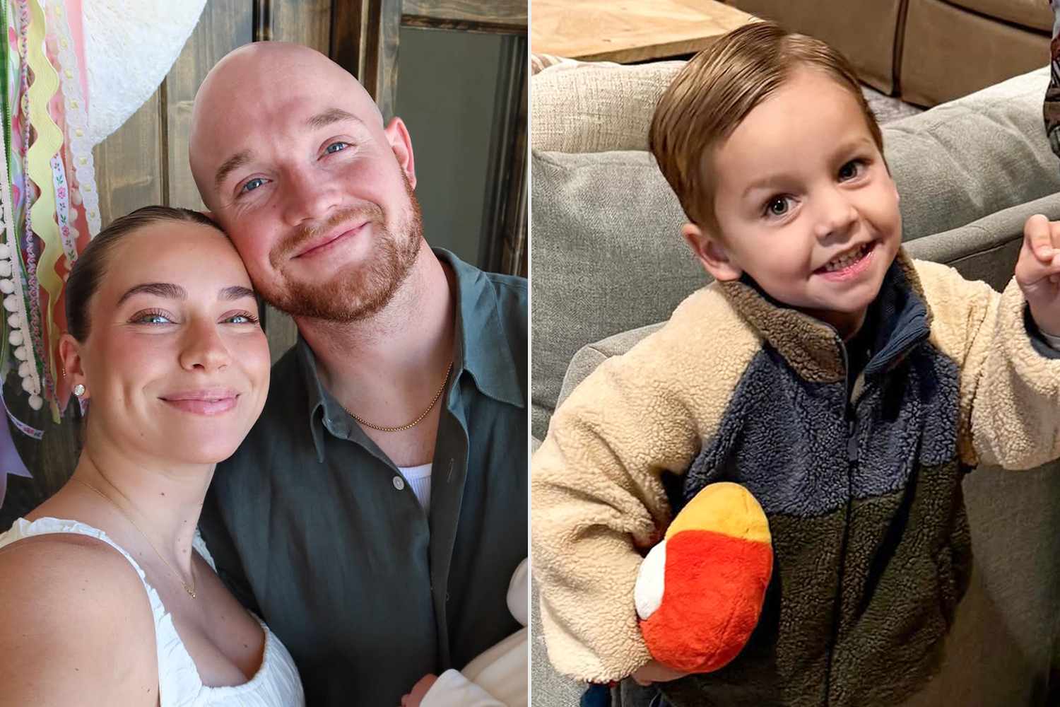 Emilie Kiser and Husband Brady (left), son Trigg Kiser (right)