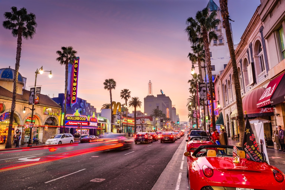 Hollywood Boulevard in Los Angeles, California
