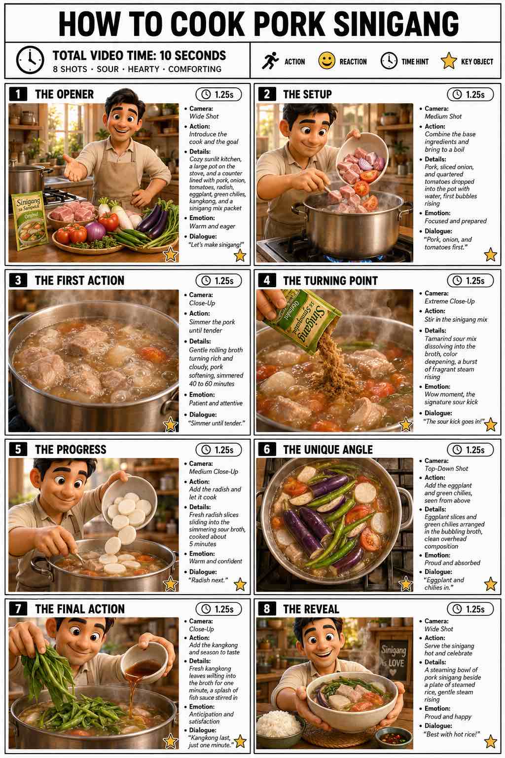 Cooking Pork Sinigang Storyboard