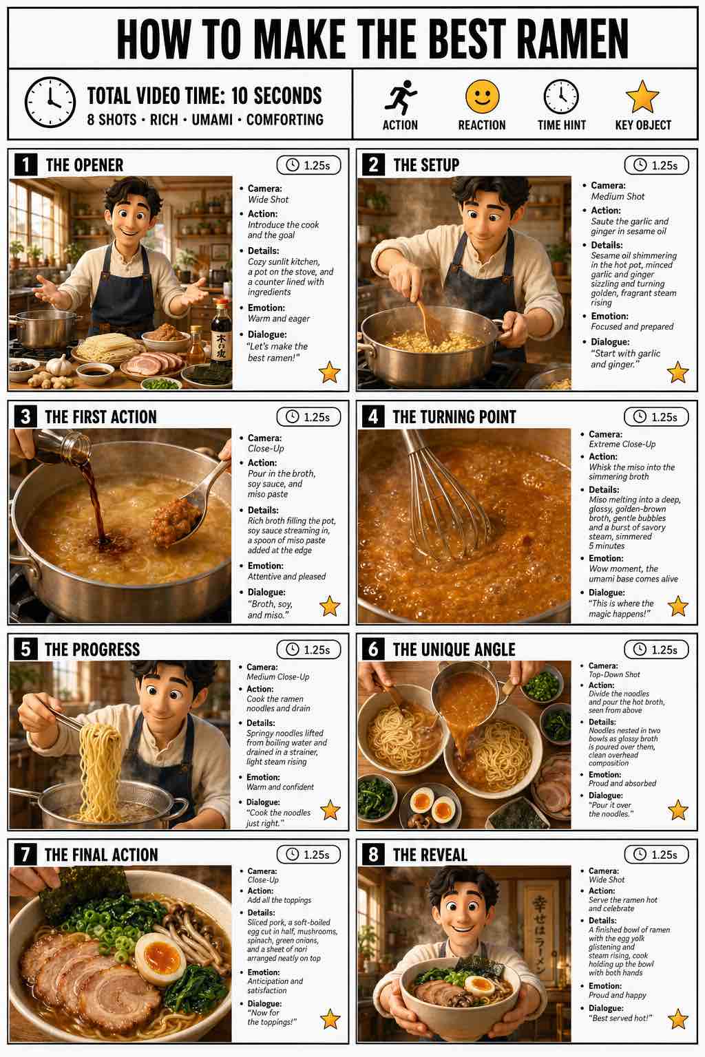 How to Cook the Best Ramen Storyboard