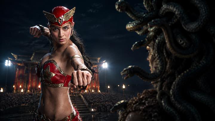 Concept art of Darna facing Medusa in an epic one-on-one battle