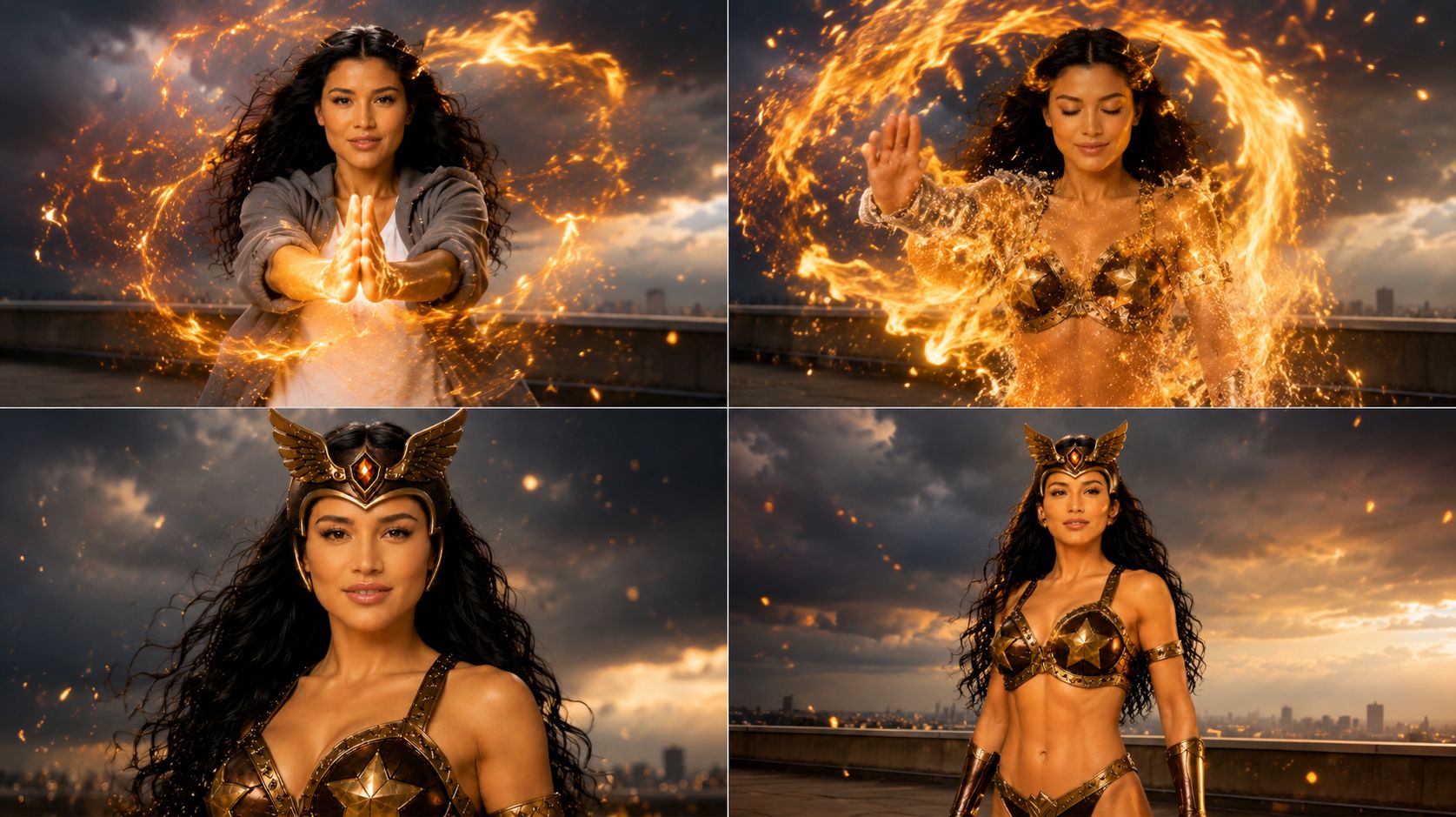 Concept art of Bronze Valkyrie's transformation sequence